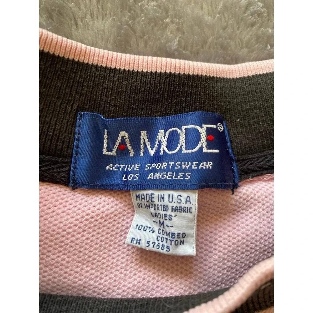 Vintage LaMode USA Athletic Golf Pullover Sweater Medium Embroidered Glam s64